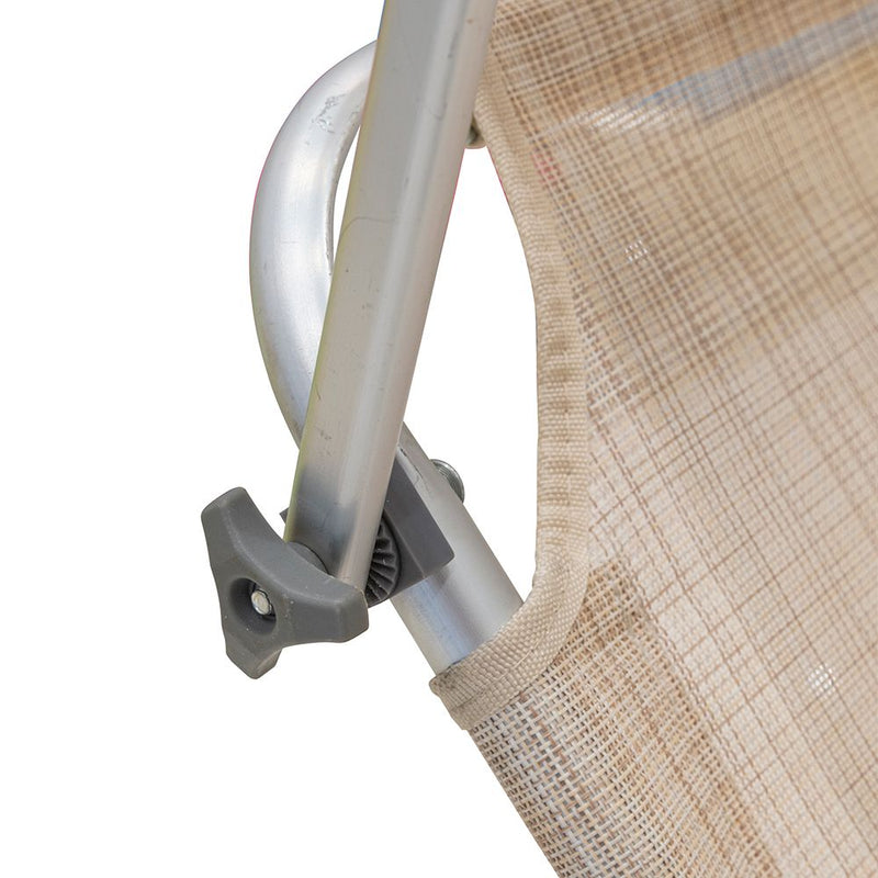 Lettino da spiaggia con tettuccio parasole e schienale regolabile in textilene con manici per il trasporto 1/1 Vieste