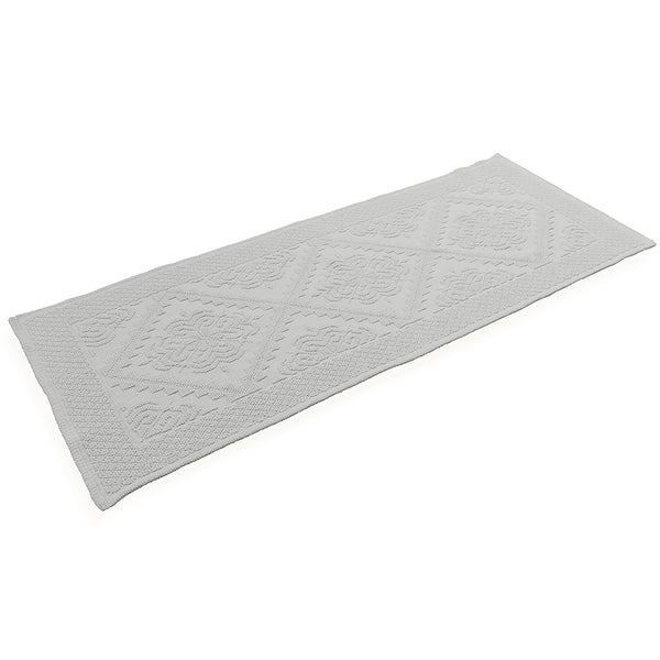 Tappeto bagno antiscivolo grigio 60x150 cm in 100% cotone, Sibilla