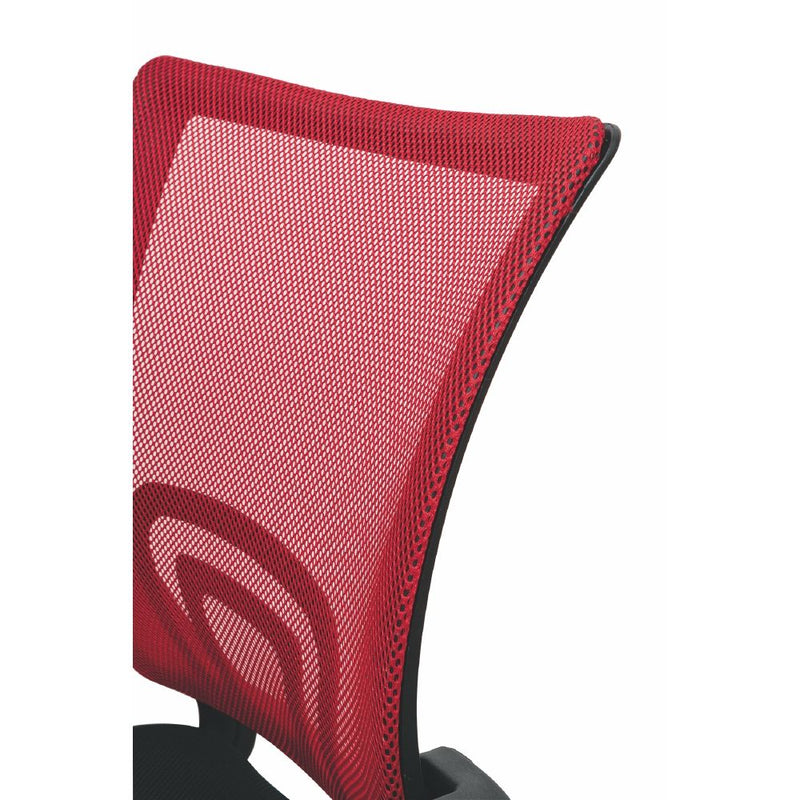 Sedia scrivania rossa con ruote, schienale traspirante e altezza regolabile