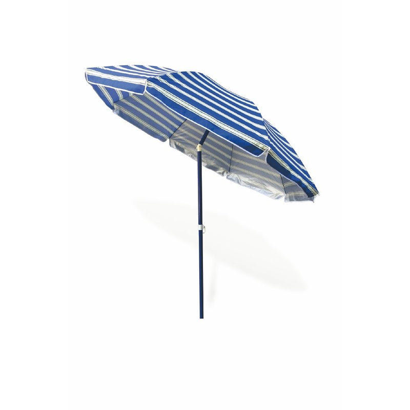 Ombrellone tondo da spiaggia con struttura in metallo e copertura in nylon Stripes