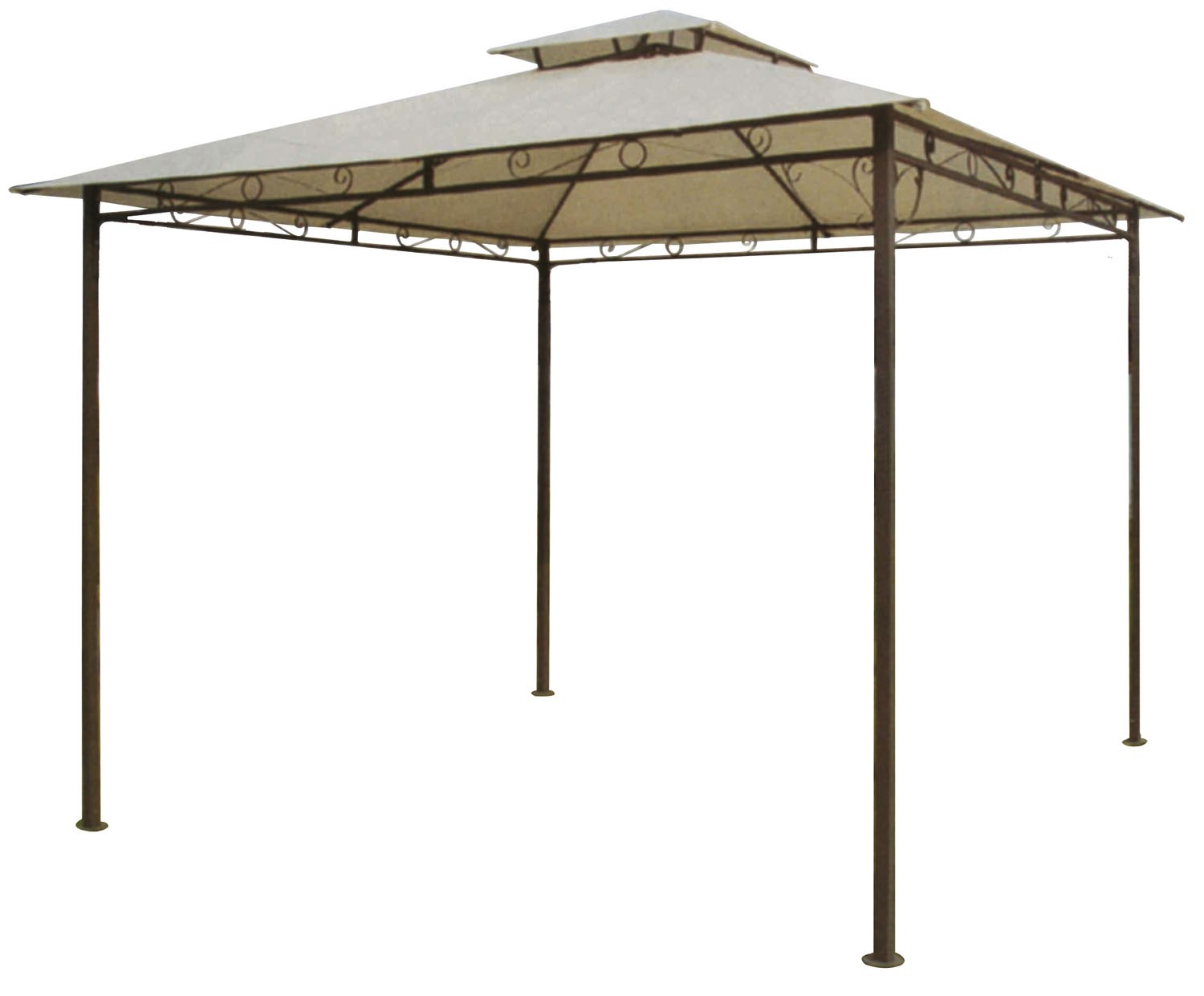 Gazebo 350x350 cm da esterno giardino con struttura in acciaio resistente e  copertura irregolare in poliestere Alicante