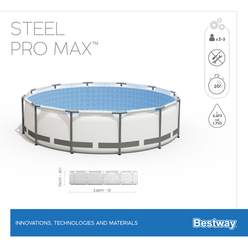 Piscina con struttura rotonda Steel Pro MAX 366x76 cm Bestway 56416