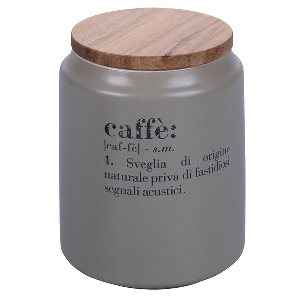 Barattolo caffè 800 ml in gres, coperchio in bamboo, Victionary