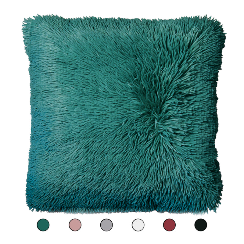 Cuscino quadrato 50x50 cm in ecopelliccia colorata e morbida Glam