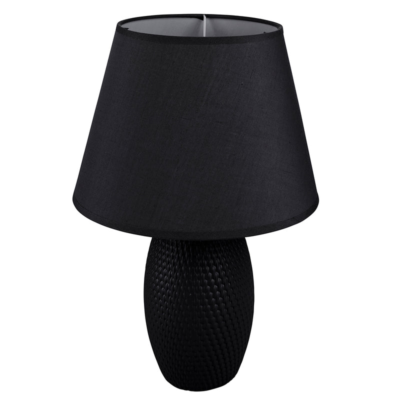 Lampada da tavolo in ceramica, cappello in tessuto 39 cm