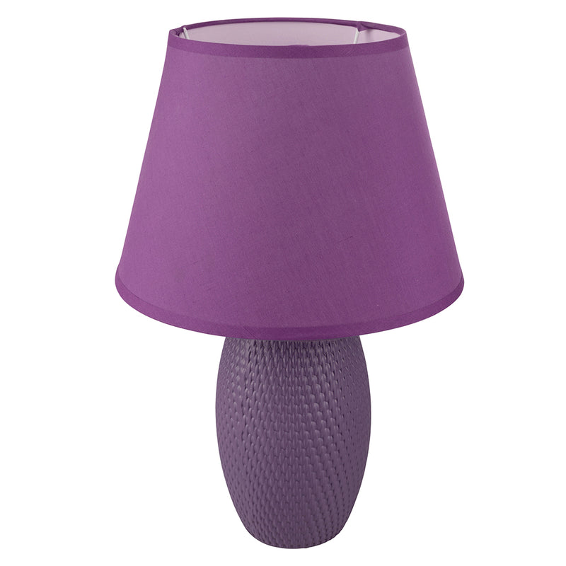 Lampada da tavolo in ceramica, cappello in tessuto 39 cm
