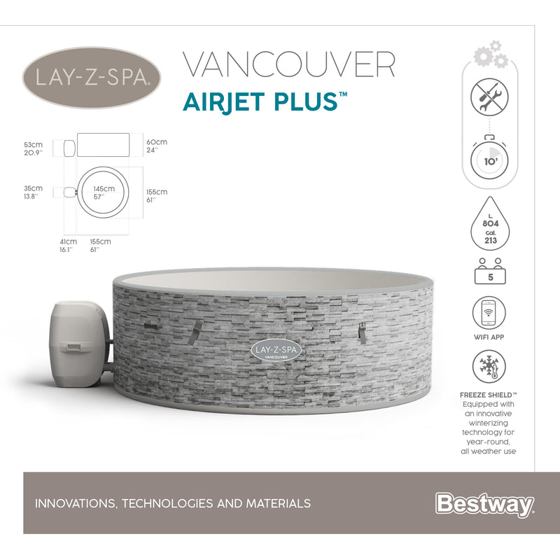 Piscina SPA idromassaggio Lay-Z-Spa Vancouver AirJet Plus Bestway 60027
