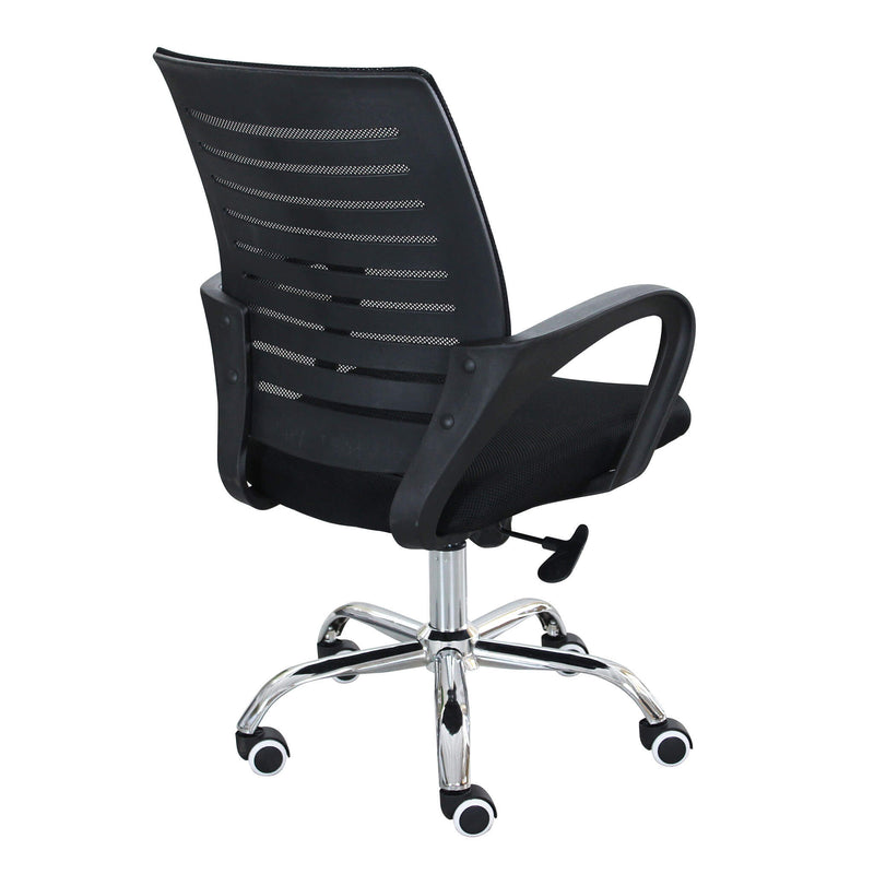 Poltrona sedia da ufficio in tessuto con altezza regolabile e base croma
