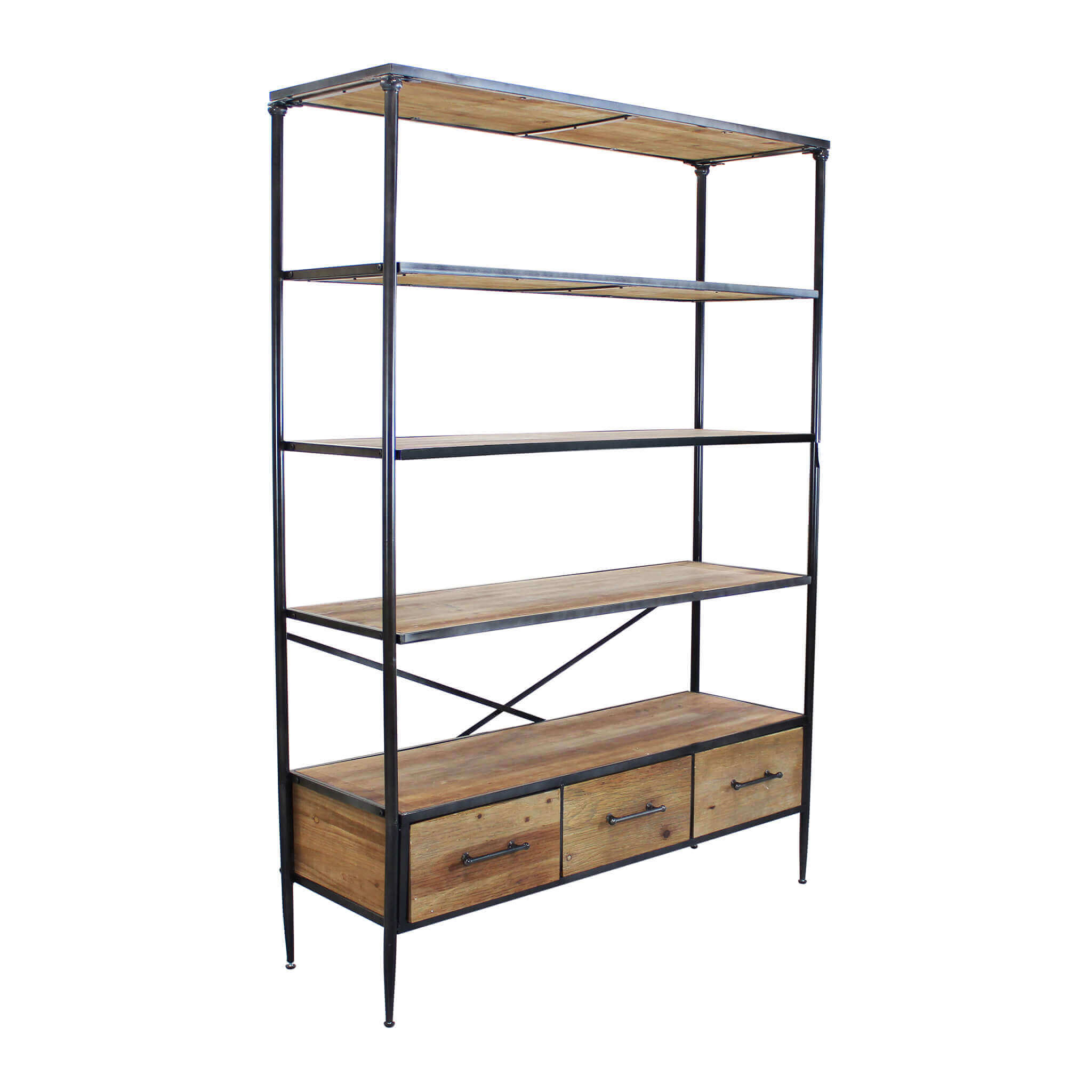 Libreria bassa 80x28xH106 cm a 3 ripiani da interno salotto in