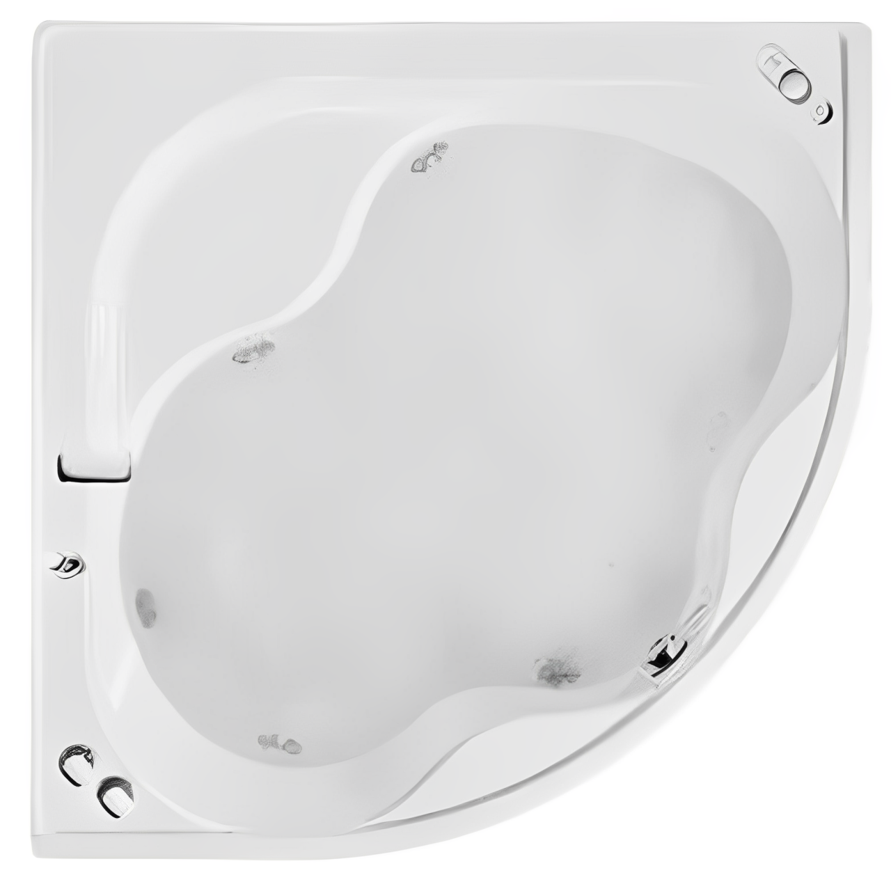 Vasca da bagno Idromassaggio angolare con telaio e pannelli 140x140 cm