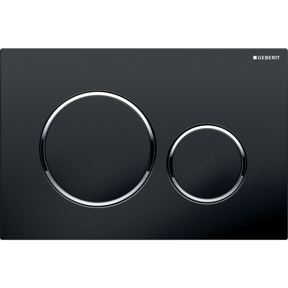 Placca di comando nera cromata per cassette WC 24.6x16.4 cm