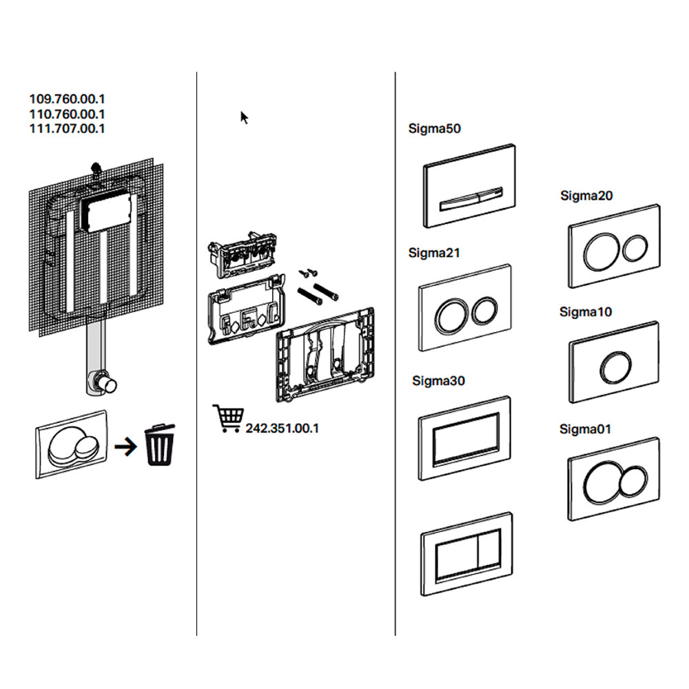 kit adattamento per installazione placche sigma su cassetta