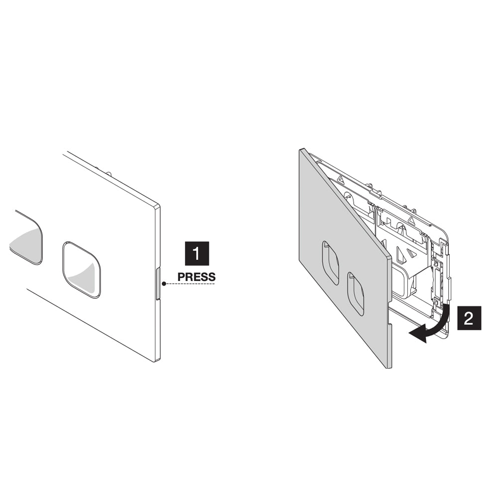 Placca di comando per cassette wc cromata lucida Plain dual