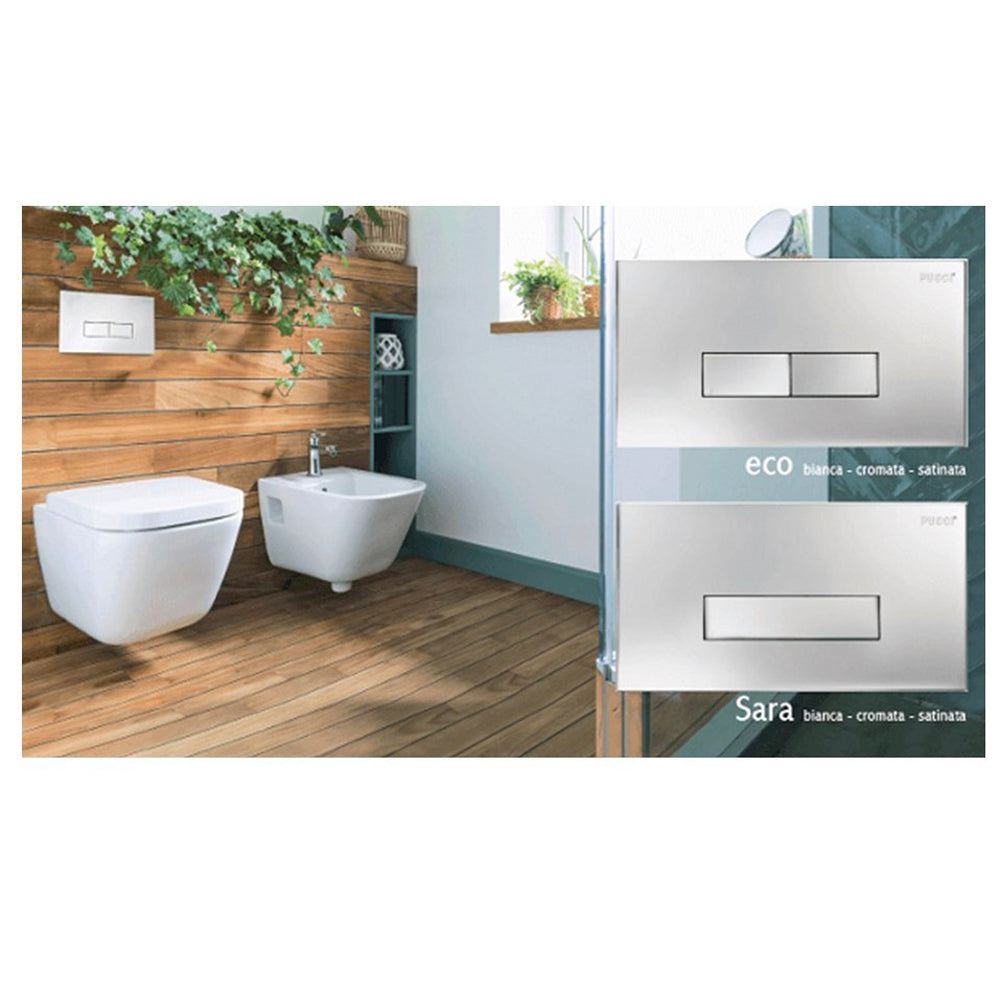 Kit copertura doppio tasto bianco con telaio sportello ricambio placca Eco 310