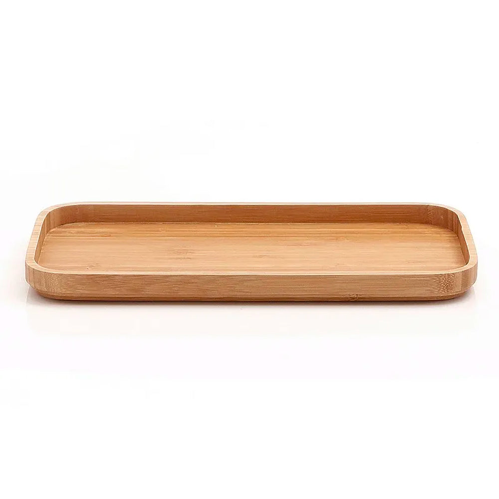 Vassoio porta oggetti 30x15 cm da appoggio da bagno in bamboo Linea Wood