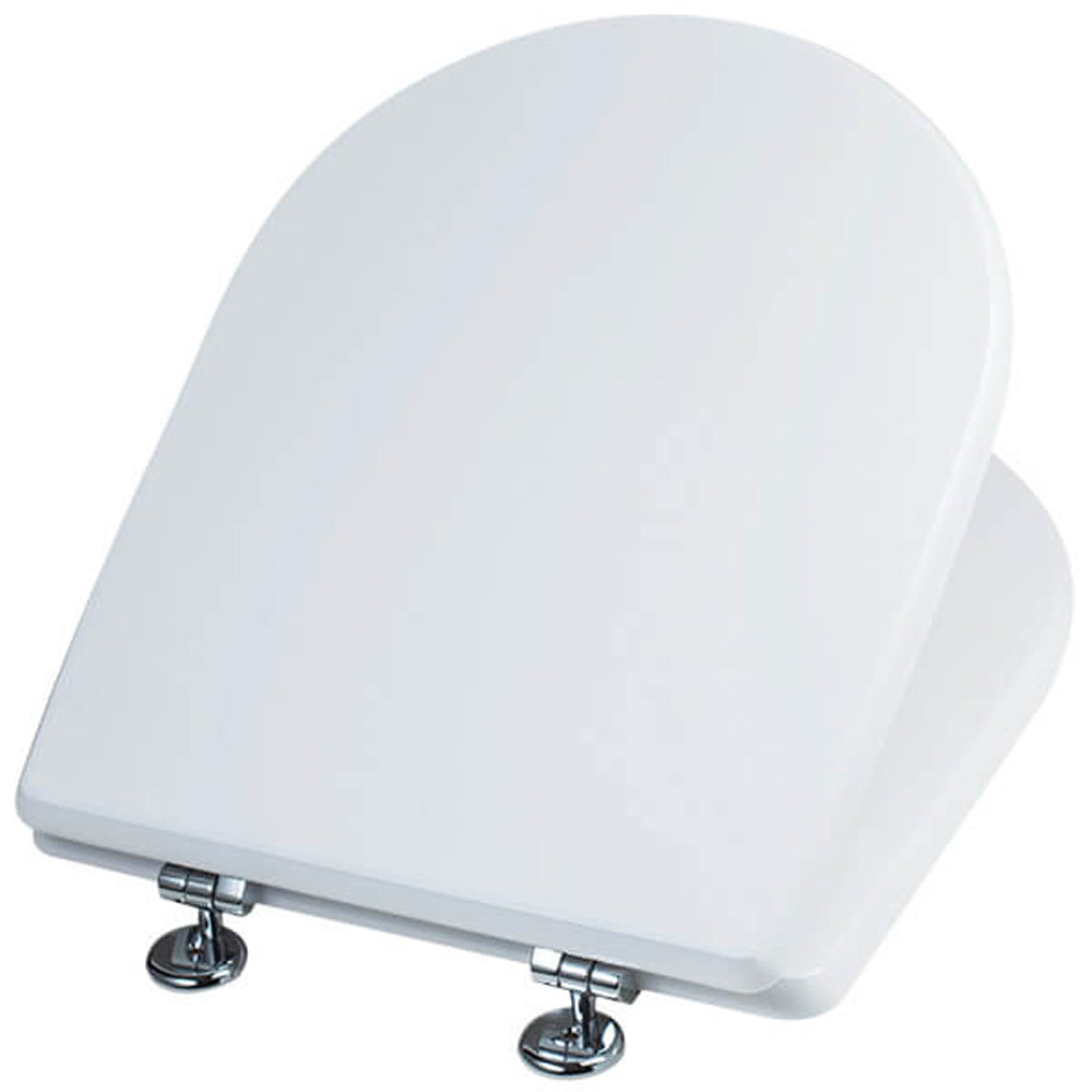 Sedile wc bianco in mdf laccato con chiusura normale