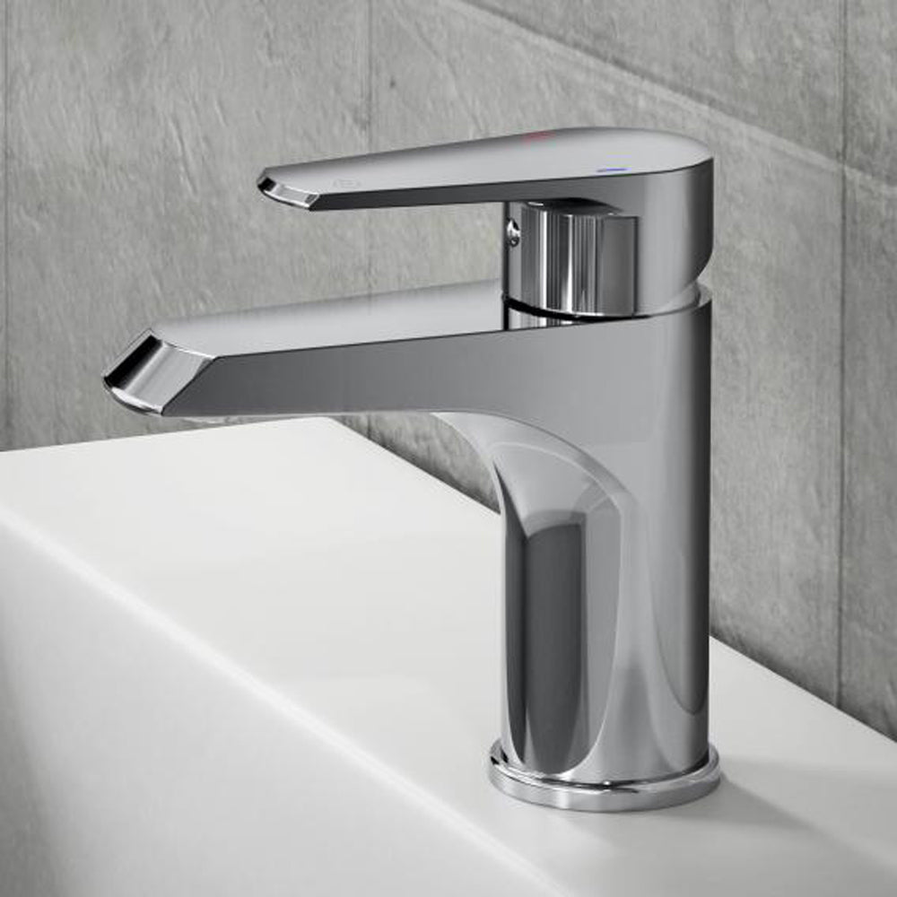 Miscelatore lavabo cromato con scarico automatico 1"1/4