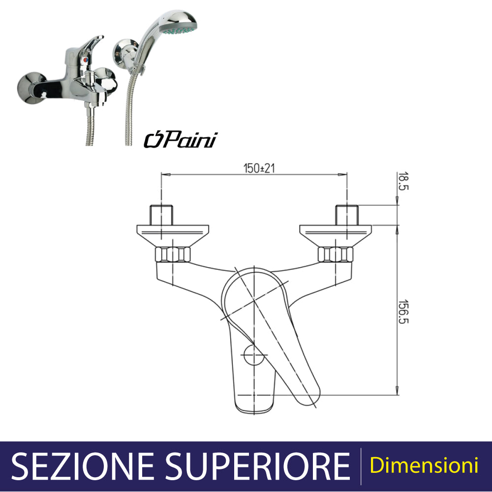 Miscelatore vasca esterno parete duplex Pilot