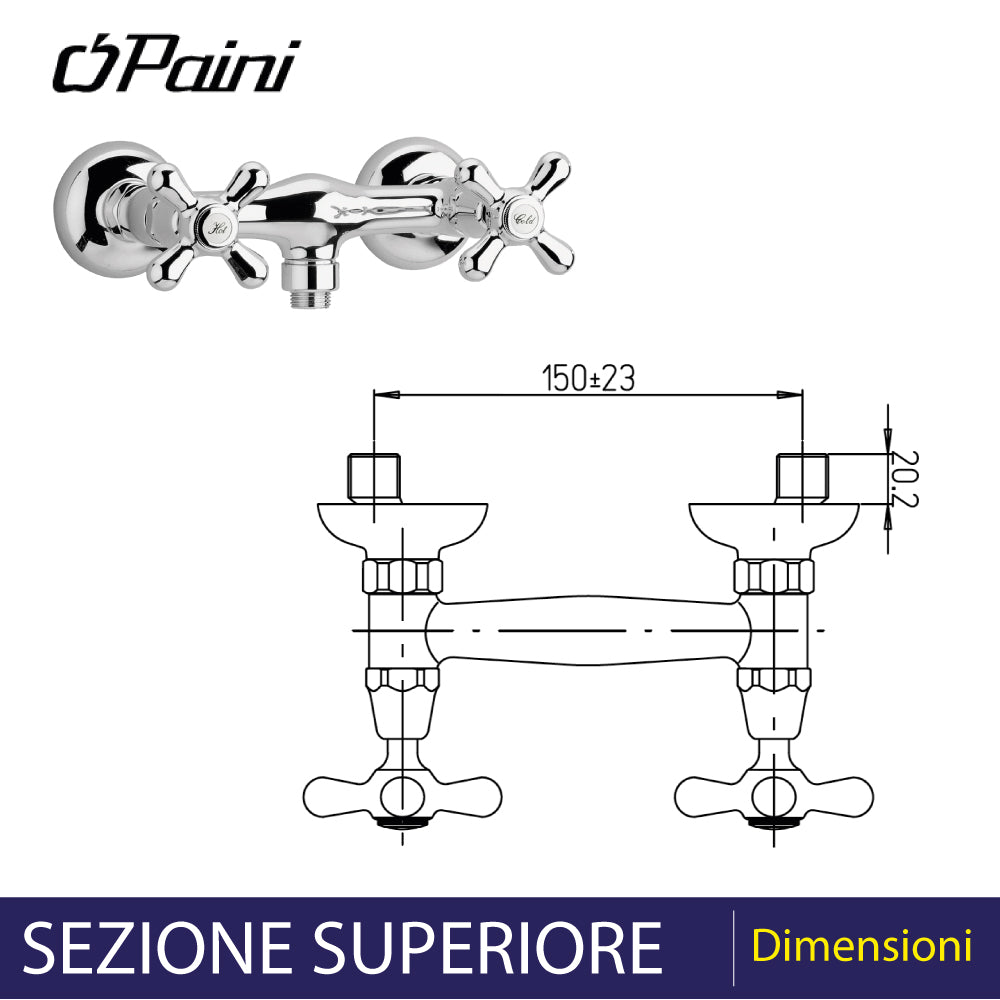 Gruppo esterno doccia cromo con attacco flessibile 1/2 pollici