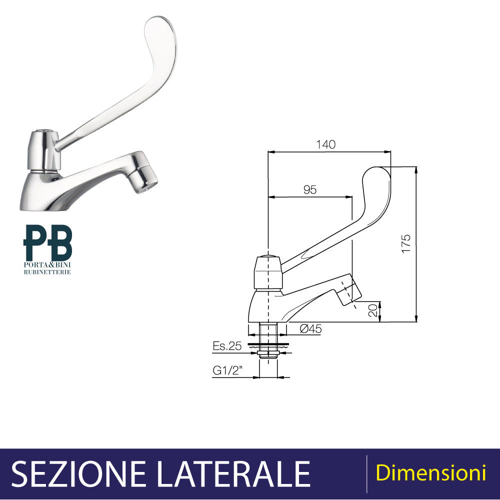 Rubinetto bagno cromato collo cigno a leva clinica per lavabo