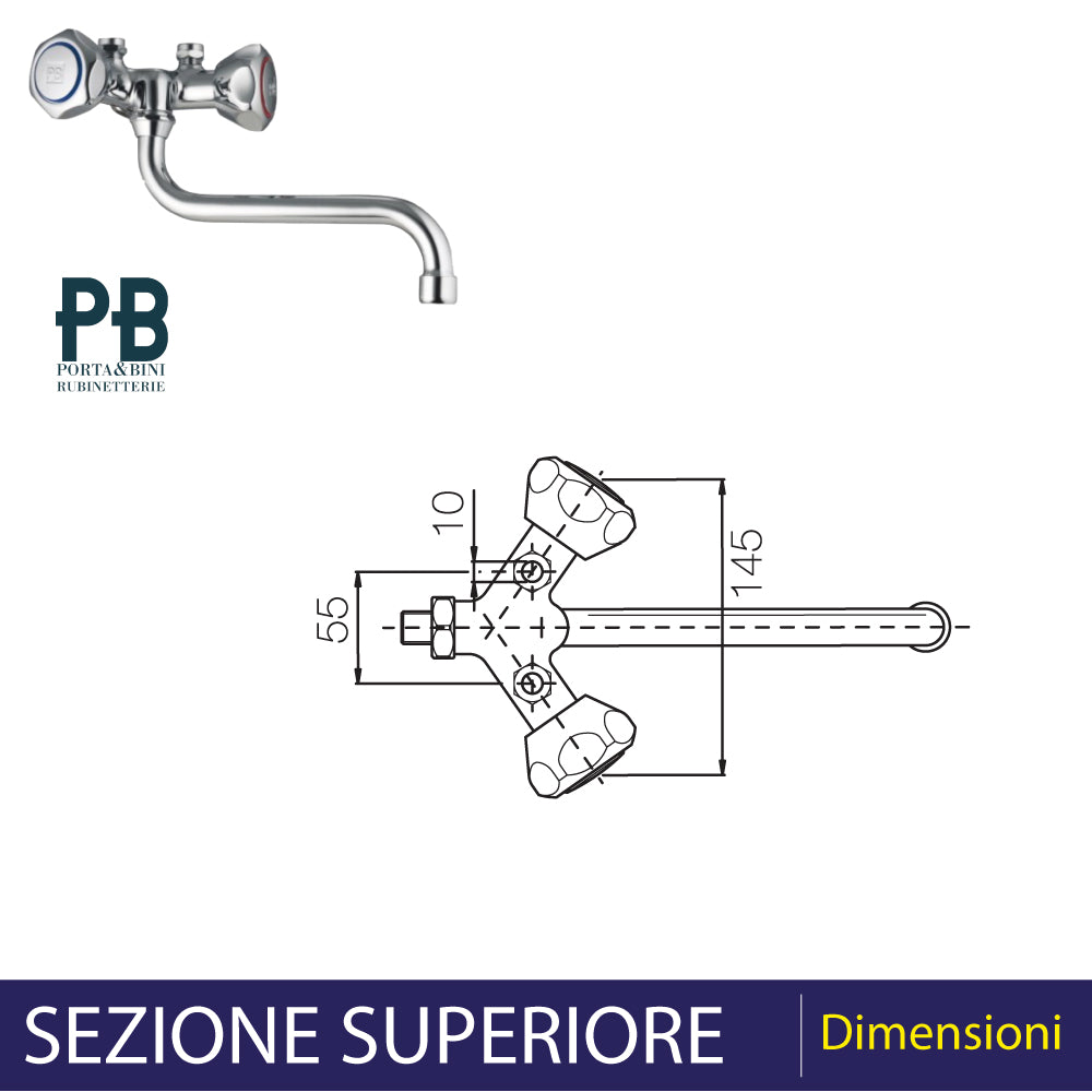 Rubinetto per installazione sotto scaldino