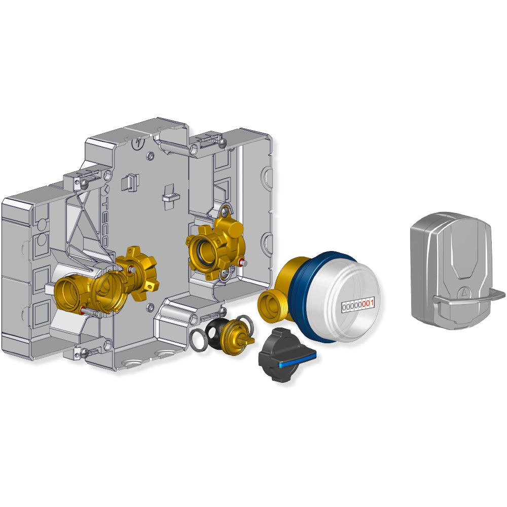 kit contabilizzazione incasso acqua sanitaria con contatore estraibile compatibile motore elettrico