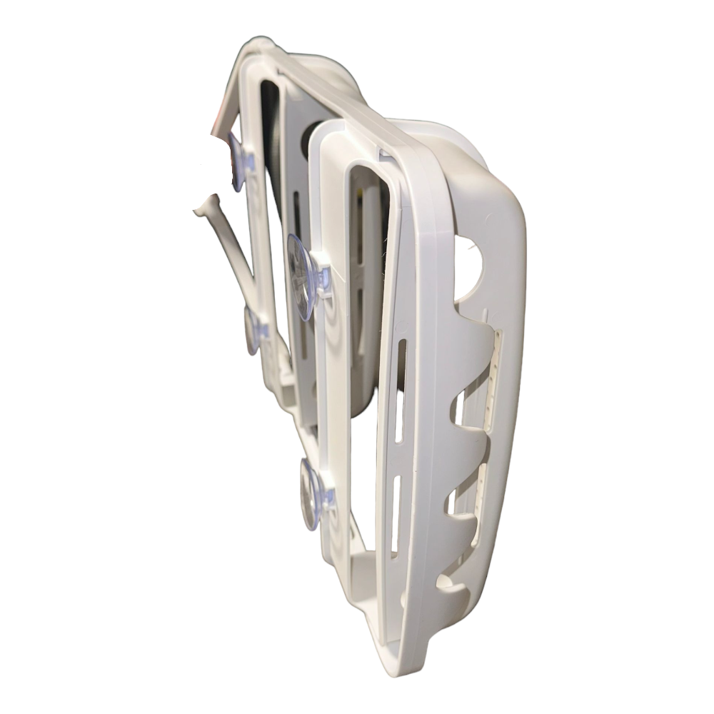 Mensola per doccia 2 ripiani in plastica e silicone con ventose