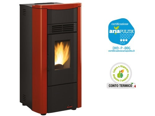 Stufa a pellet struttura in acciaio 7 kW Giusy Evo 7 Bordeaux Nordica Extraflame