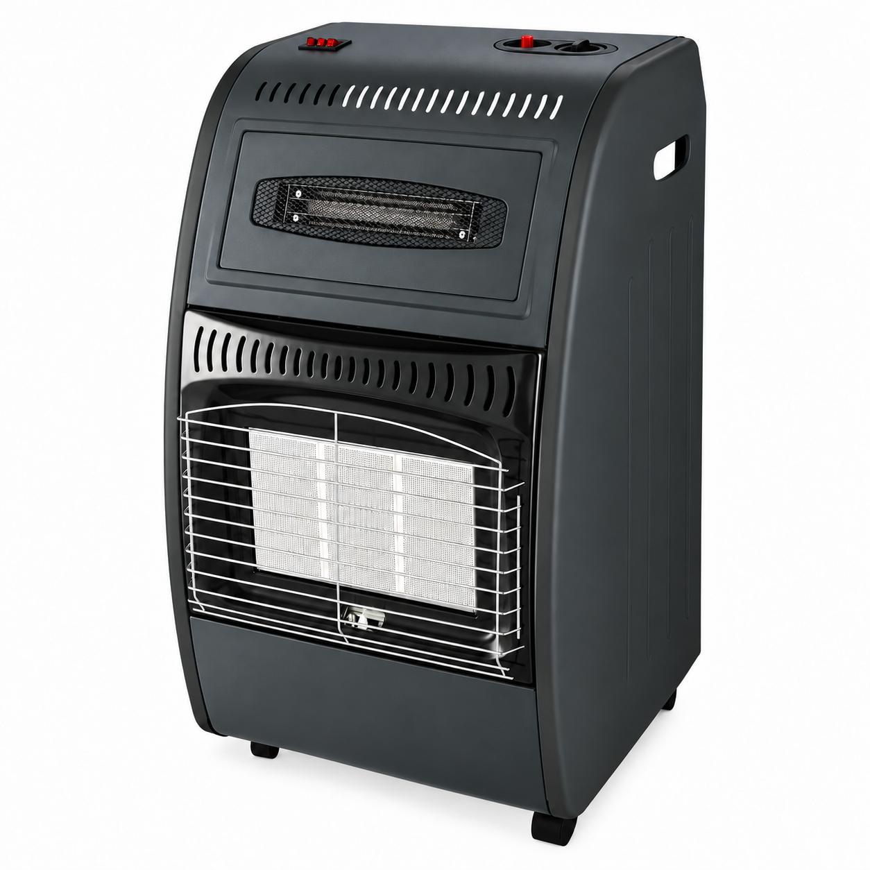 Stufa ibrida a gas GPL 4200W termoventilatore integrato 1500W con ruote