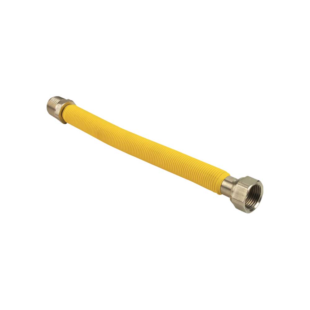 Flessibile estensibile gas in acciaio inox rivestito giallo M/F