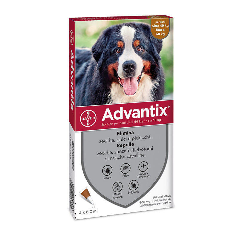 Advantix per cani da 40 a 60 Kg Spot-On repellente contro pulci zecche zanzare BAYER