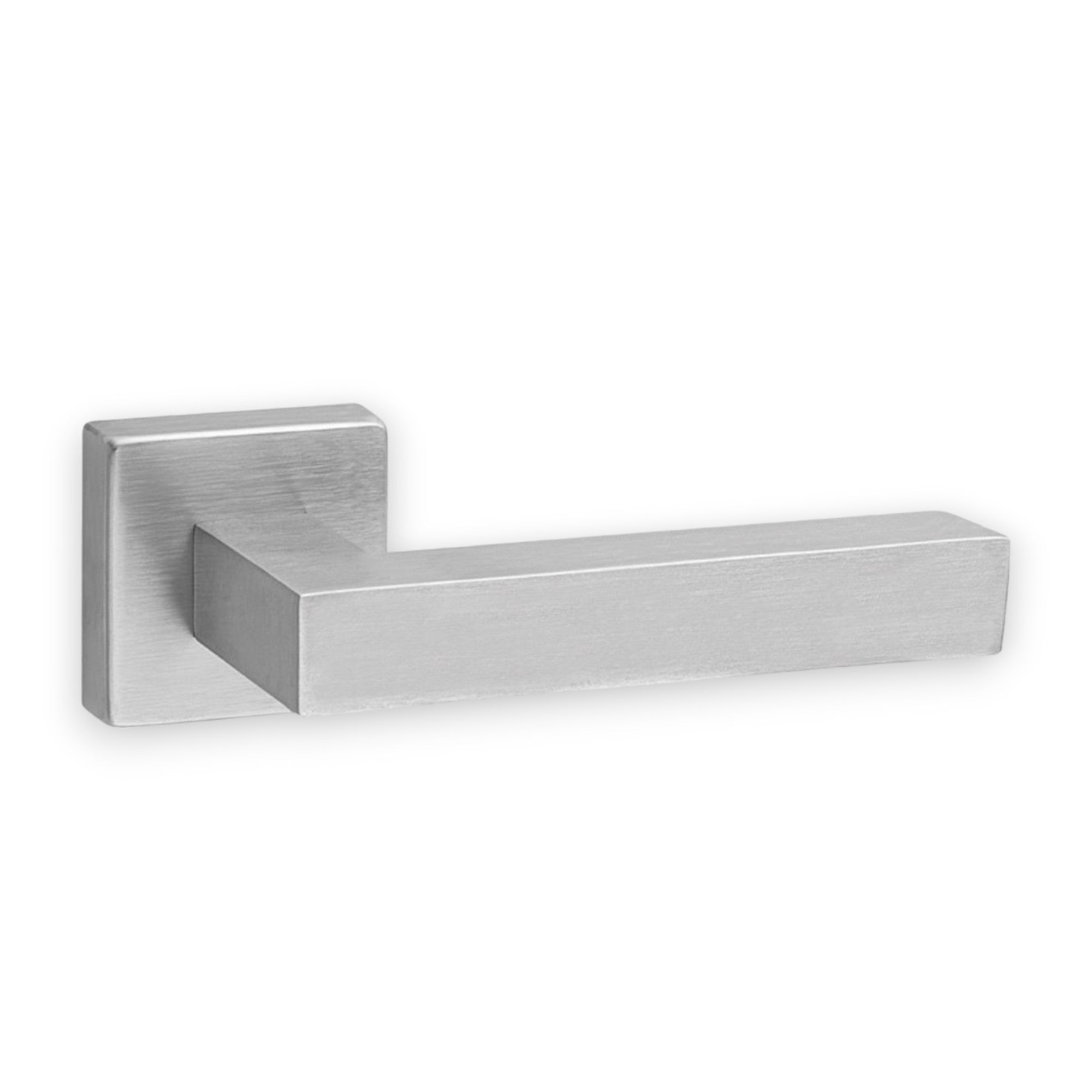 Maniglia per porta in acciaio inox satinato design elegante moderno con rosetta e bocchetta Austria