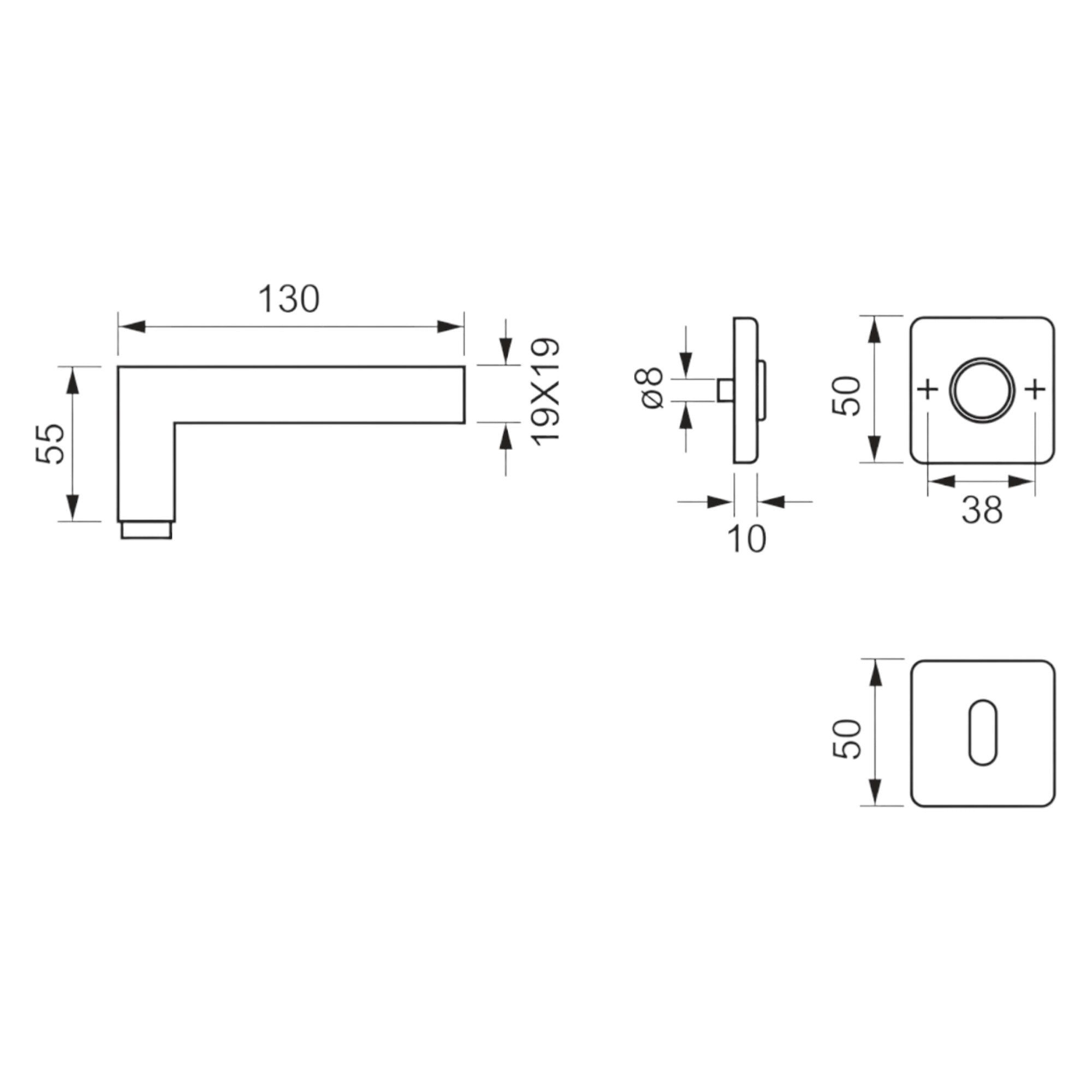 Maniglia per porta in acciaio inox satinato design elegante moderno con rosetta e bocchetta Austria