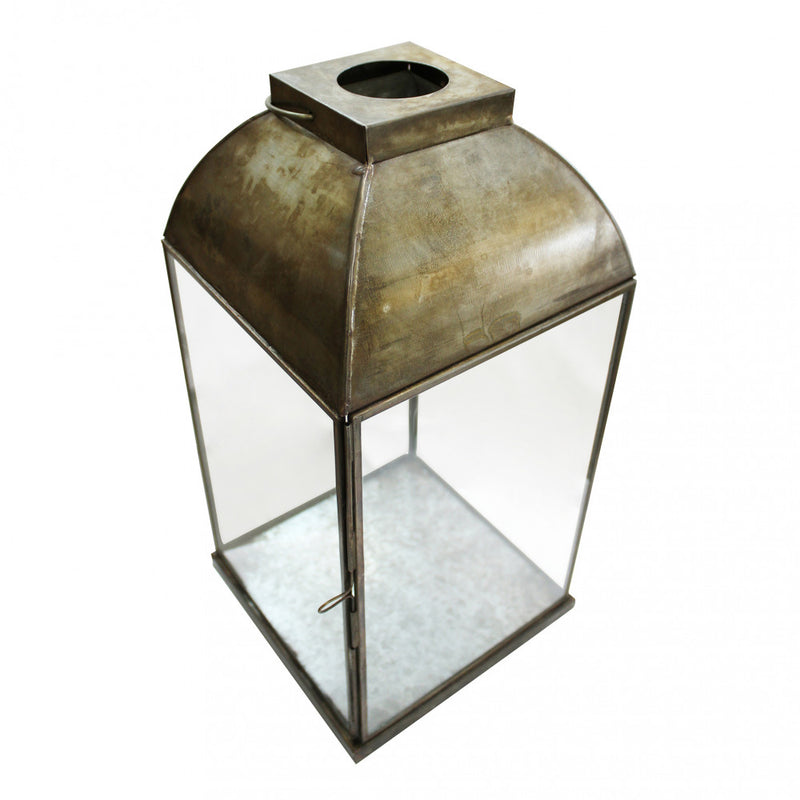 Lanterna portacandela vintage da esterno in vetro e metallo Kasper