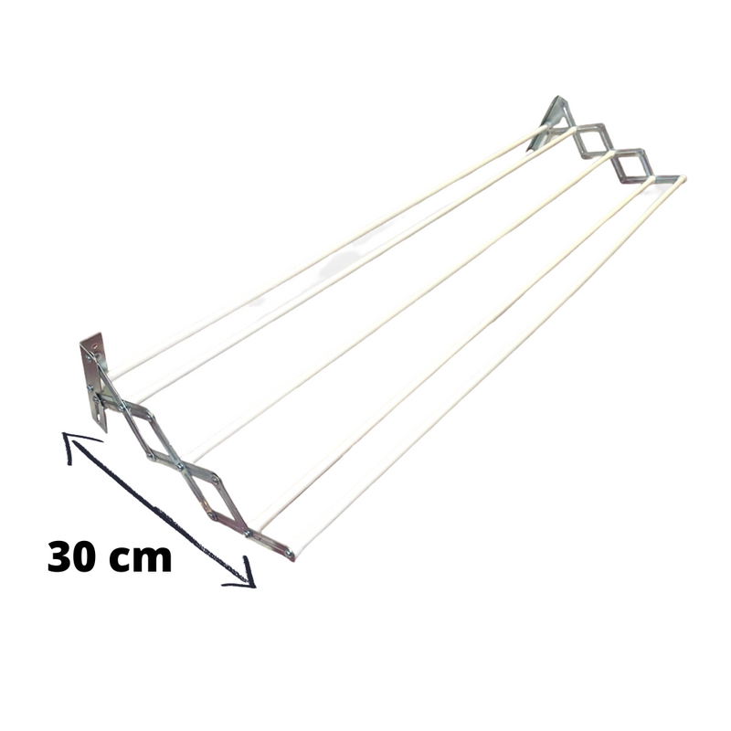 Wall-mounted clothesline extendable drying rack