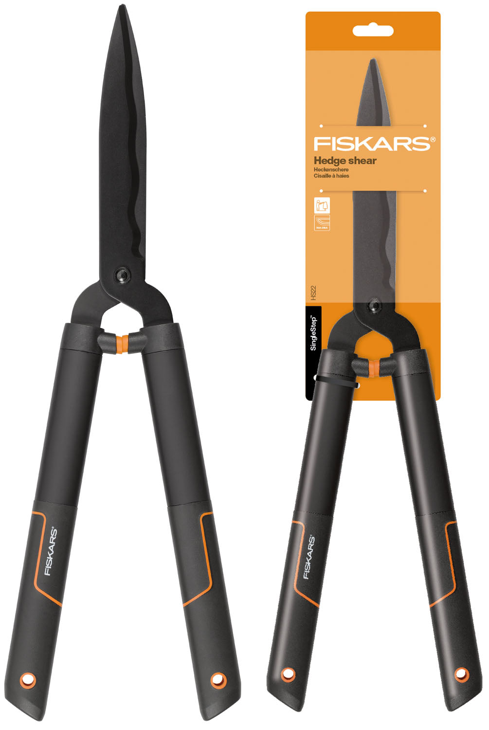 Forbice Cesoia per siepi con lama ondulata Singlestep HS22 FISKARS