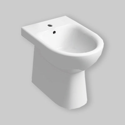 Bidet filo parete monoforo con kit fissaggio incluso bianco ceramica design moderno bagno elegante