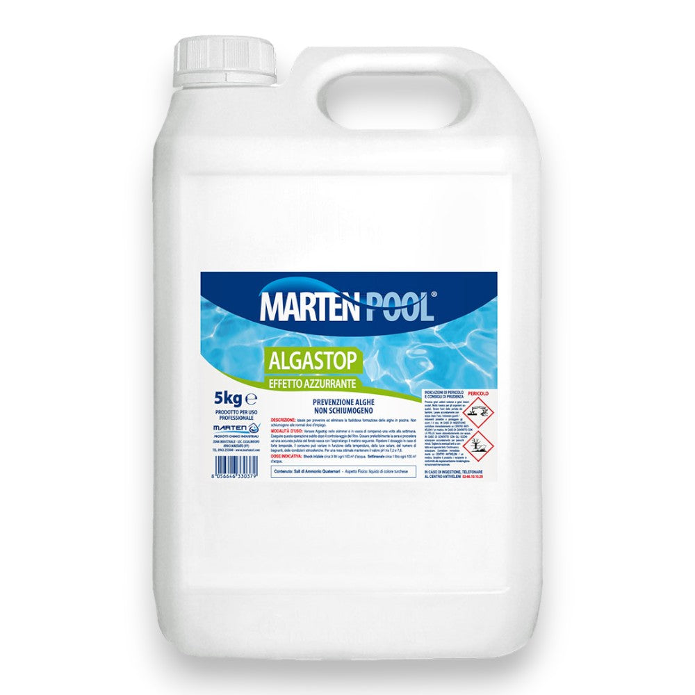 Alghicida anti alghe liquido trattamento per piscina 1 e 5 kg