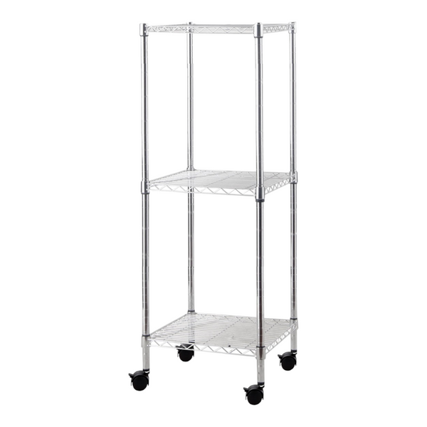 <transcy>Shelf in kit with 3/4 shelves in chromed steel metal with swivel wheels</transcy>