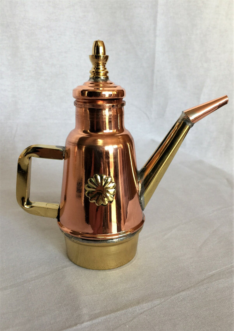 Olive oil jug in copper and brass for Olivari food use oil