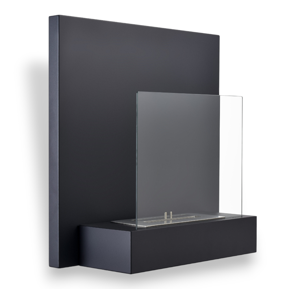 Camino inserto a bioetanolo 1,70 kw riscaldamento a liquido con kit per fissaggio a parete Creta