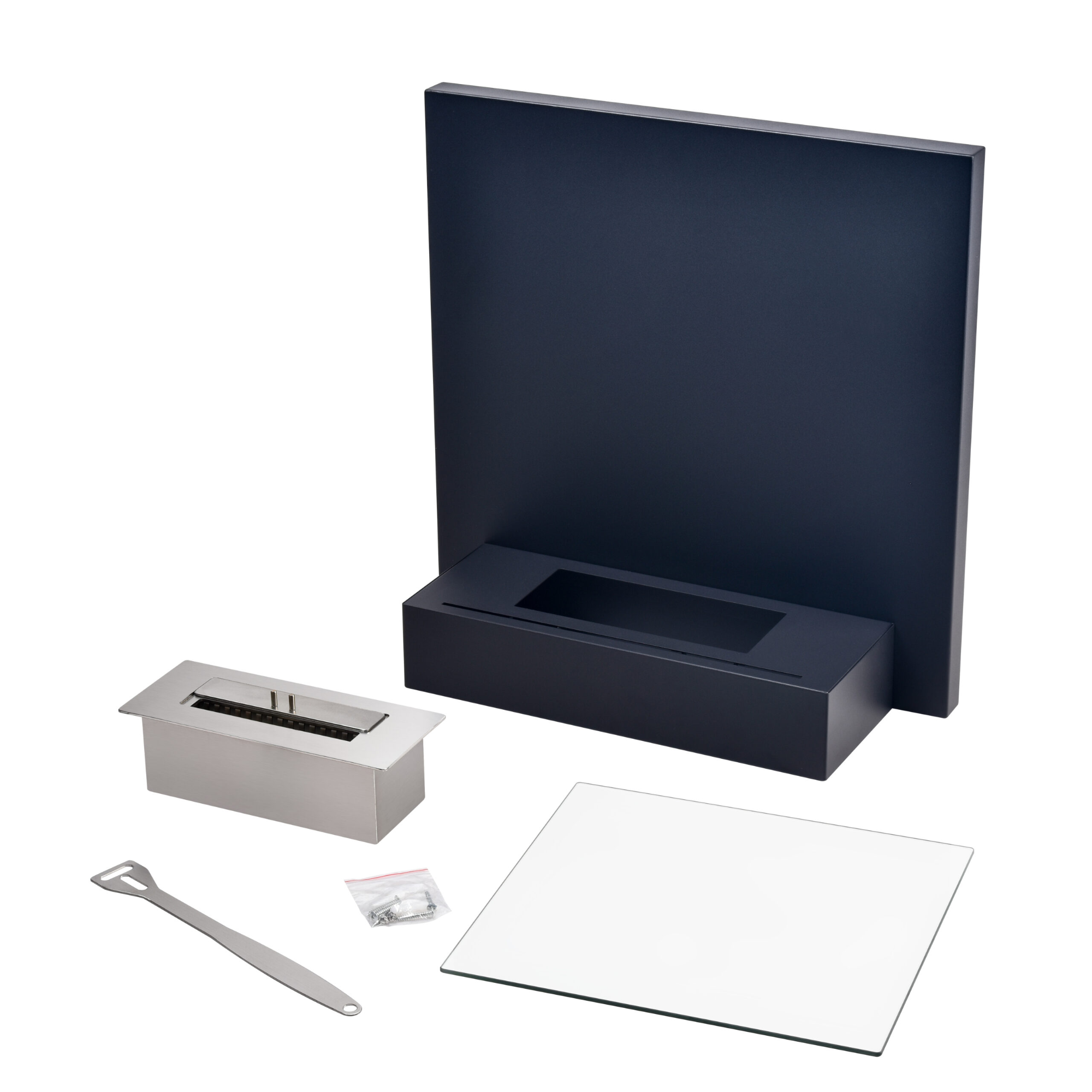 Camino inserto a bioetanolo 1,70 kw riscaldamento a liquido con kit per fissaggio a parete Creta