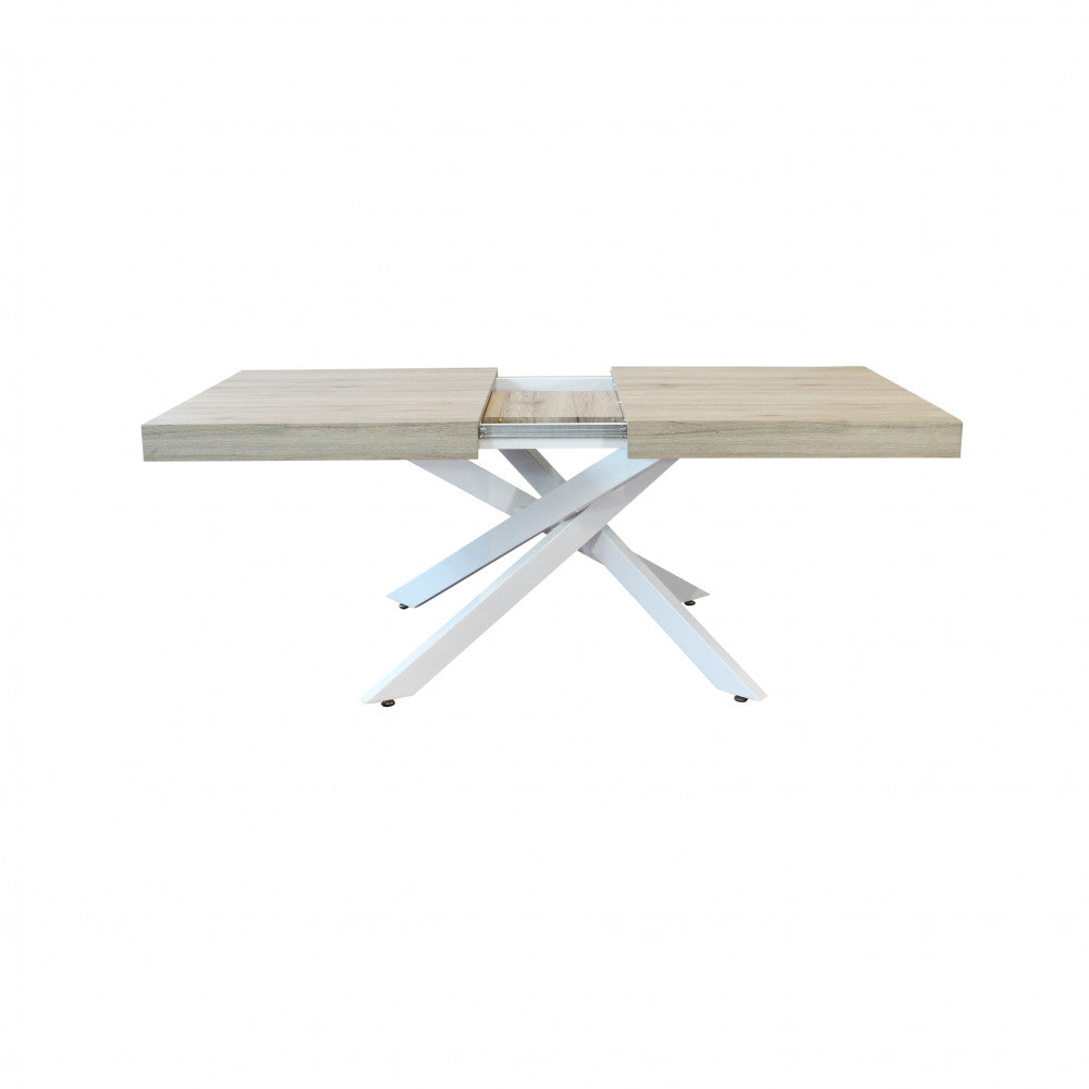 Tavolo allungabile con piano in mdf e struttura in metallo 90x160/240xH75 cm Danne