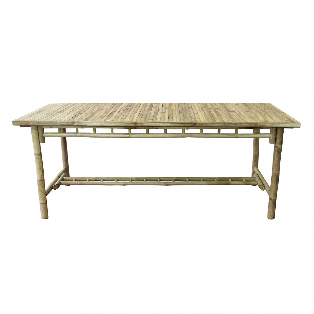 Tavolo rettangolare da esterno 200x80xH75 cm con struttura in bamboo Tropikal