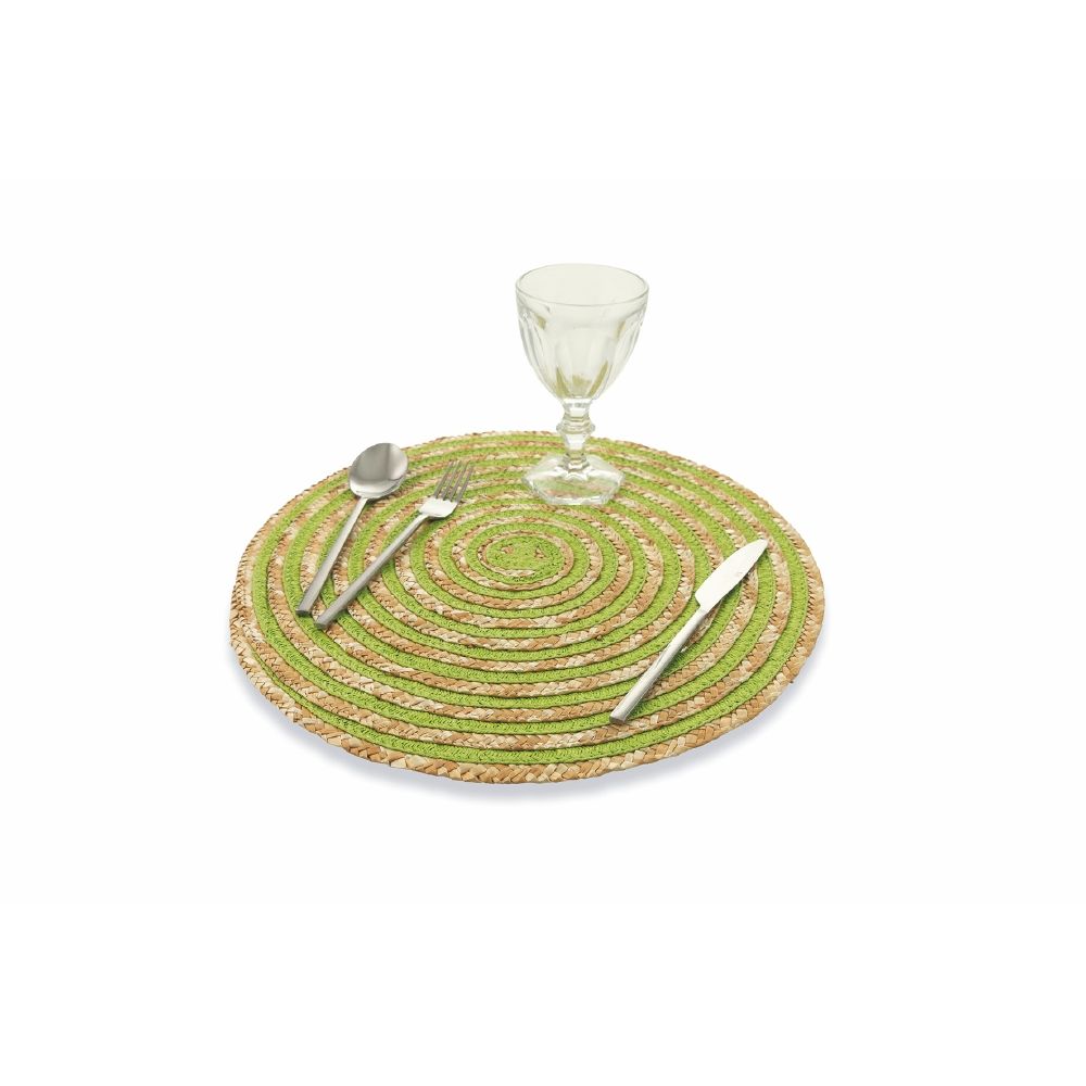 Set 6 tovagliette tonde Ø38 cm in fibra vegetale con spirale colorata Spiral