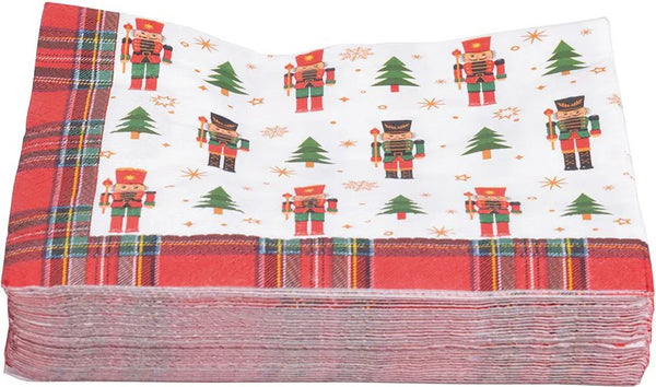 Confezione 20 tovaglioli di carta con decoro natalizio