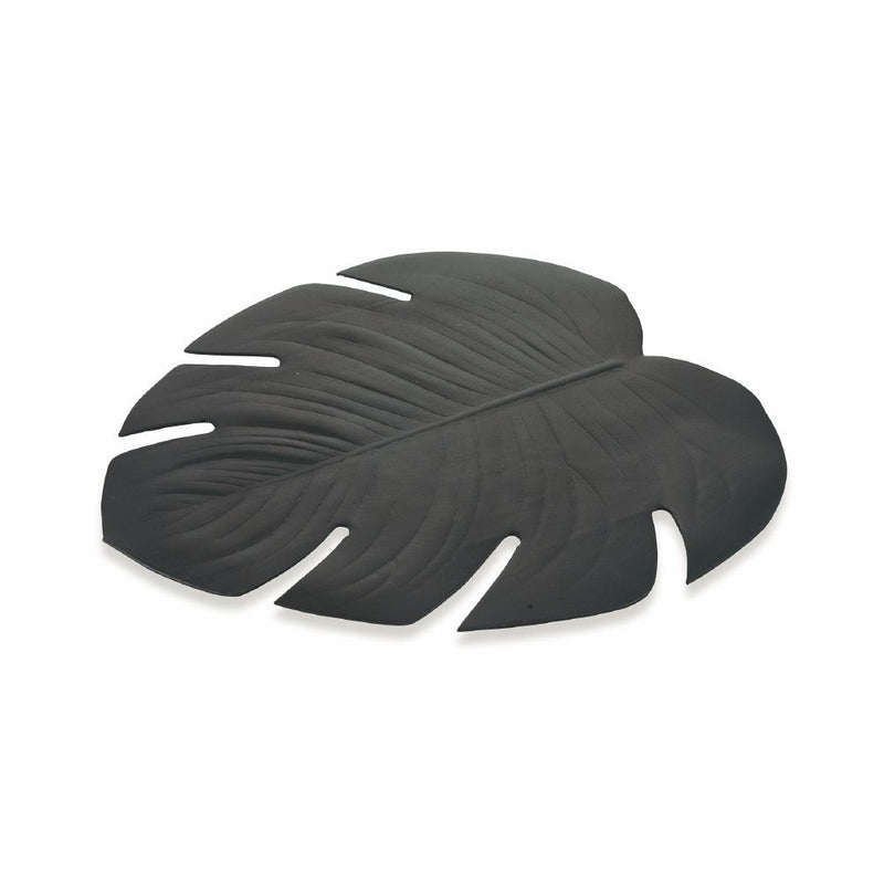 Set 6 tovagliette nere eleganti 47x37 cm in PVC foglia Jungle