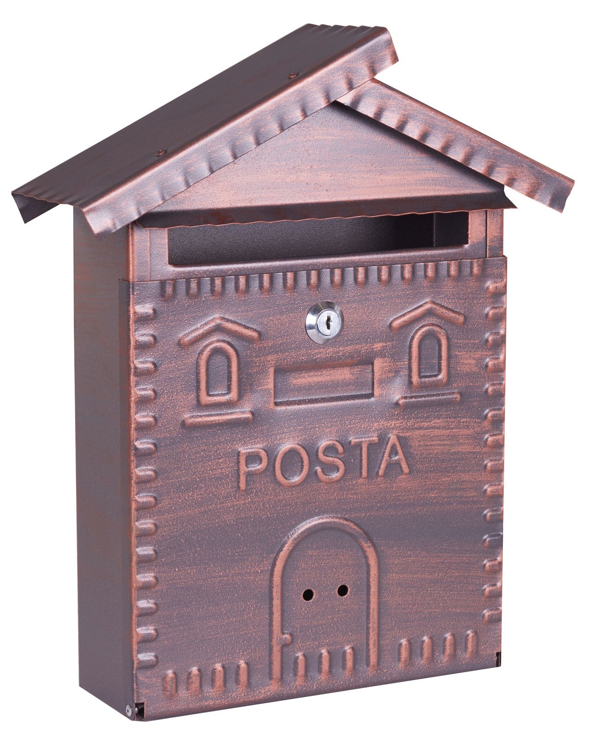 Cassetta postale a casetta in ferro battuto L28xP8xH34 Brixo