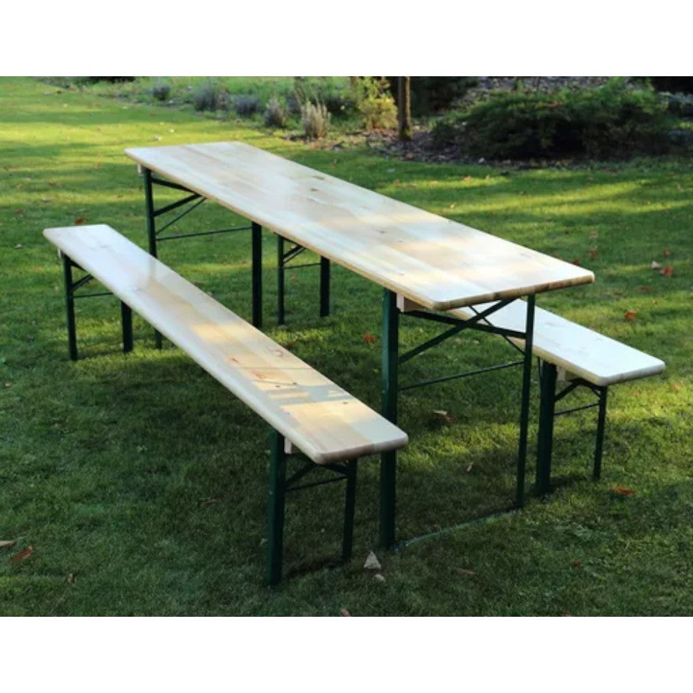 Set Birreria tavolo con panche chiudibili a 2 gambe 200x80xH76cm Garden Deluxe Collection