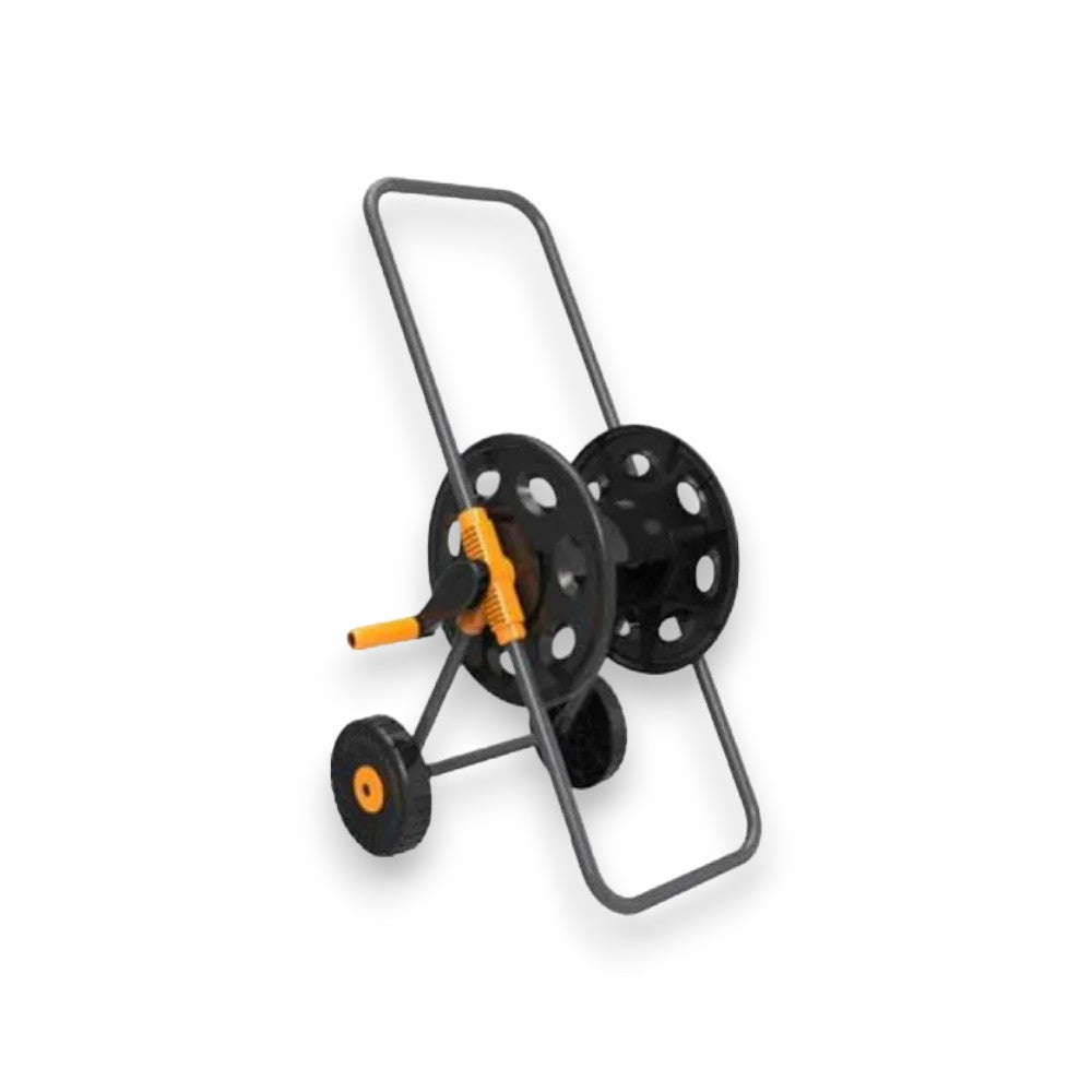 Carrello avvolgitubo in metallo per esterno con ruote